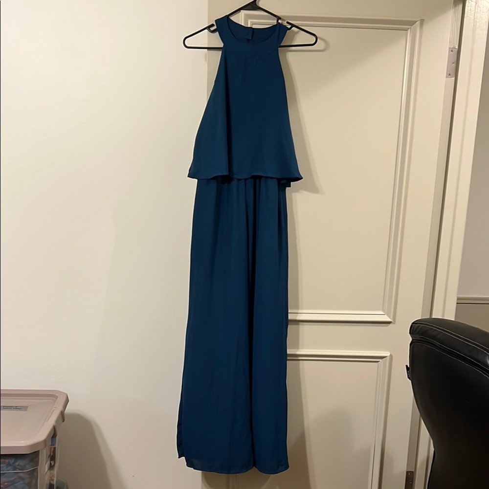 Altar'd State Teal Halter Pantsuit
